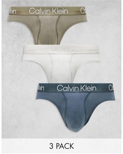 Calvin Klein Modern Structure Cotton Briefs 3 Pack - Grey