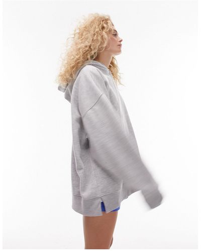 TOPSHOP – oversize-kapuzenpullover aus hochwertigem material - Grau