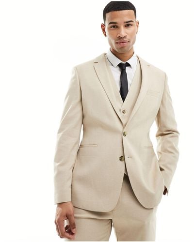 ASOS Wedding Slim Suit Jacket - Natural