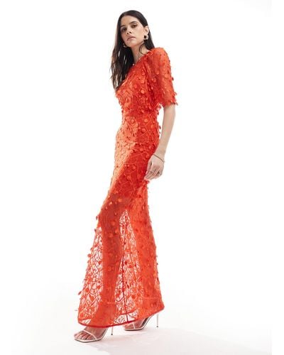 Y.A.S 3d Embellished Maxi Dress - Red