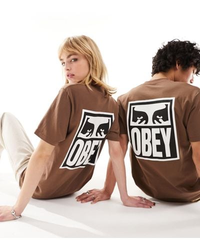 Obey – icon eyes 2 – unisex-t-shirt - Braun