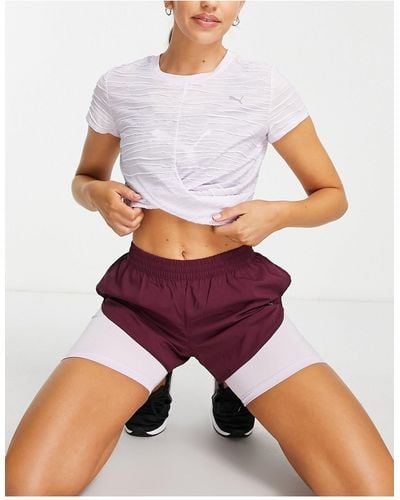PUMA Studio Yoga T-shirt With Twist Hem - Purple