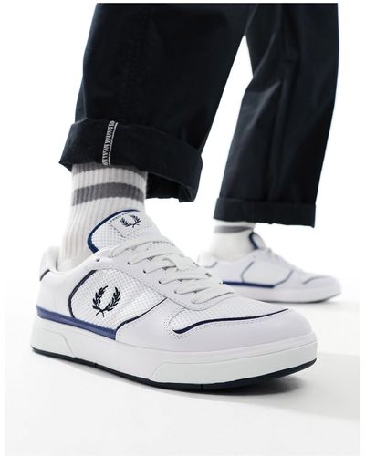 Fred Perry B300 - baskets en cuir et maille - Blanc