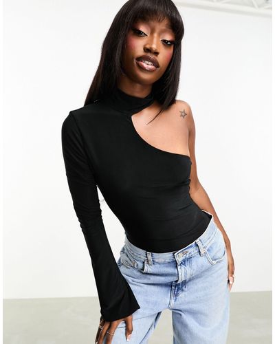 ASOS Body asymétrique à une manche et ras - Noir