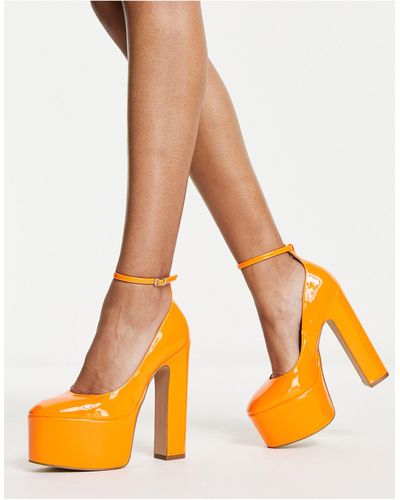 Steve Madden Skyrise - chaussures vernies à semelle plateforme - Orange