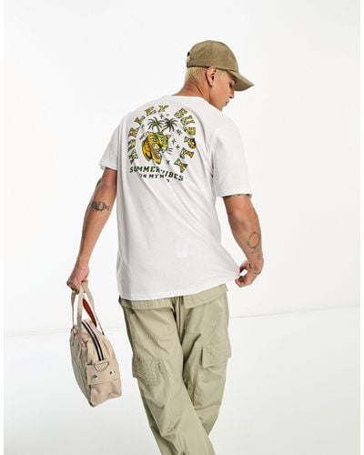 Hurley T-shirt à imprimé « summer vibes » au dos - Blanc