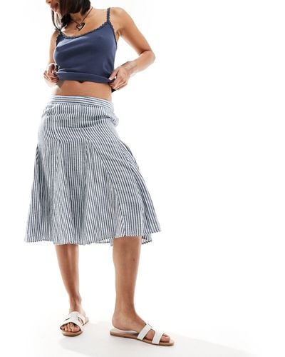 Free People Awkward Length Godet Skirt - Blue