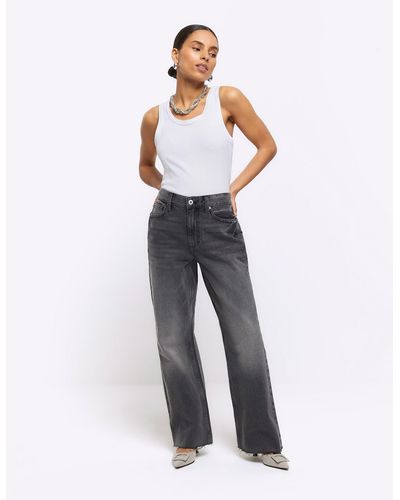 River Island High Waisted Straight Jeans - White