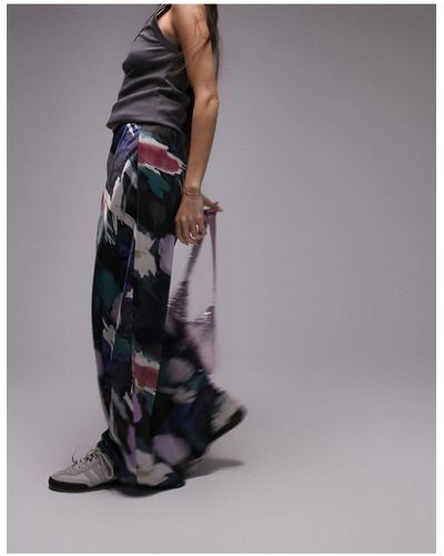 TOPSHOP 80s Graffiti Print Satin Bias Maxi Skirt - Black