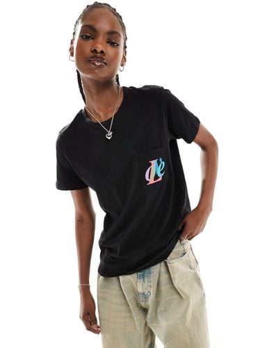 French Connection Embroidered Love Pocket Jersey T-shirt - Black