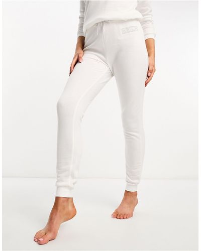 New Look Joggers bianchi con stampa "bride" - Bianco