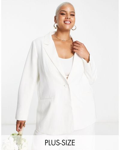 Forever New Bridal Oversized Suit Blazer Co-ord - White