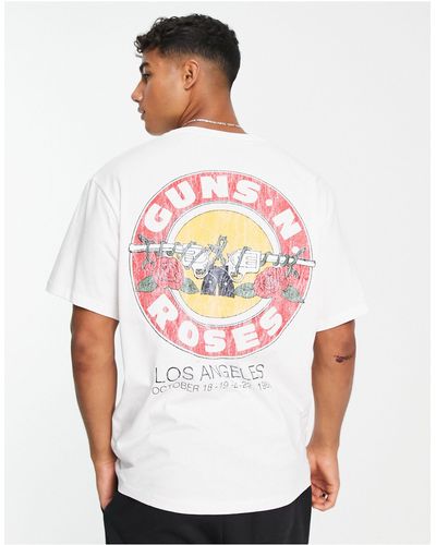 Pull&Bear Guns N' Roses La T-shirt - White