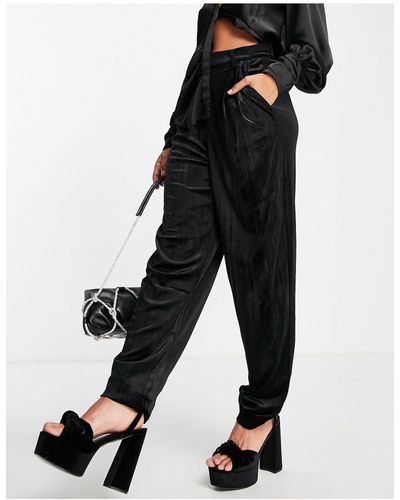 Vero Moda Velvet Tailored Trousers - Black