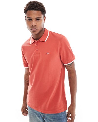 Levi's Batwing Logo Tipped Pique Polo - Red