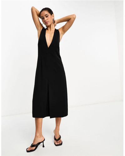 French Connection Pinafore Midi Dress - Black