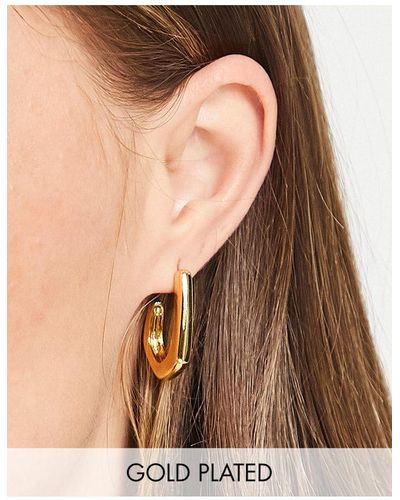 ASOS 14k Vergulde Hoekige Oorringen - Metallic