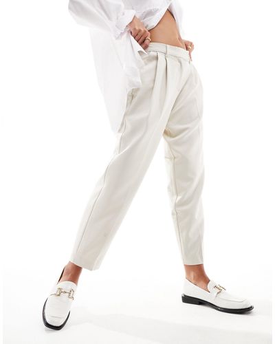 ONLY Pantalon habillé à taille haute - taupe - Blanc