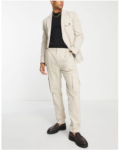 TOPMAN Pantaloni da abito eleganti cargo écru - Multicolore