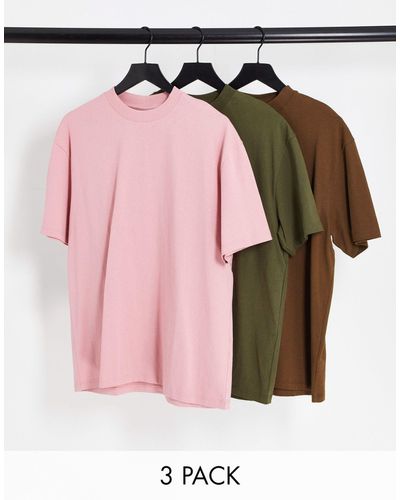 TOPMAN Set Van 3 Oversized T-shirts - Roze