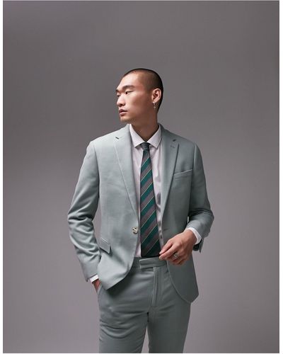 TOPMAN Skinny Wedding Suit Jacket - Grey