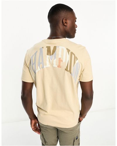 Champion Rochester city explorer - t-shirt beige con stampa del logo sul retro - Neutro