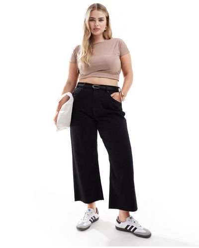 ASOS Asos Design Curve Cropped Easy Straight Jeans - Black