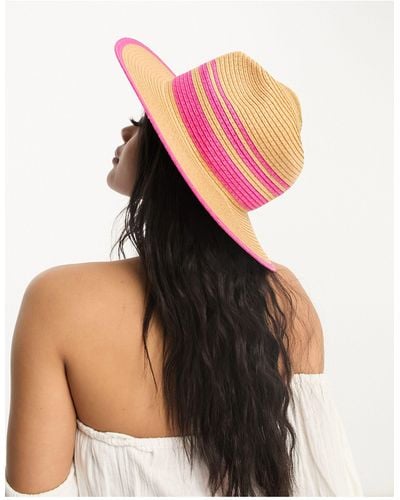 South Beach Fedora Printed Hat - Pink