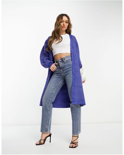 Y.A.S Longline Knitted Cardigan - Blue