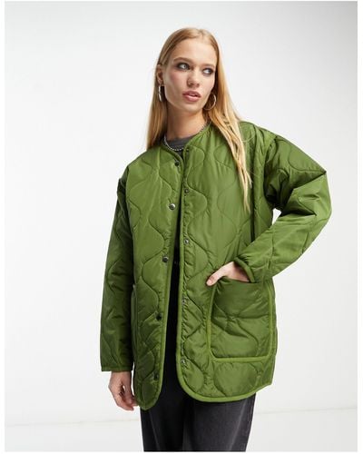 Blank NYC Oversized Quilted Jacket - Green