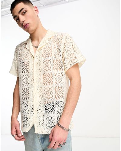 Coney Island Picnic Short Sleeve Revere Collared Shirt - White