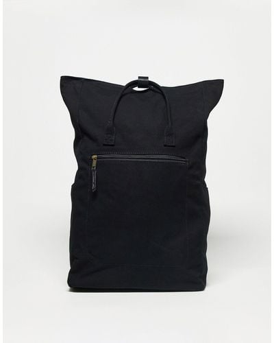 ASOS Canvas Backpack With Laptop Compartment - Black