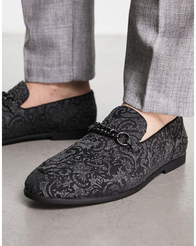 ASOS – loafers aus samt - Grau