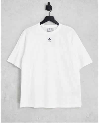 adidas Originals T-shirt con trifoglio bianca - Bianco