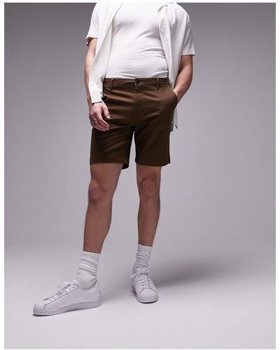 TOPMAN Pantalones cortos chinos marrones - Marrón