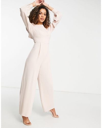 Forever New Backless Wide Leg Jumpsuit With Tie Detail - White