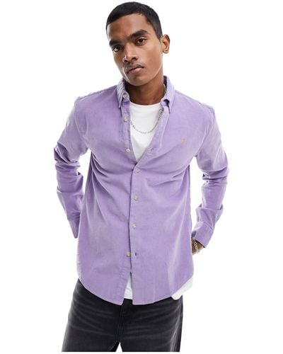 Farah Bowery Corduroy Shirt - Purple