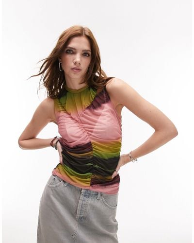 TOPSHOP Camiseta sin mangas con estampado - Multicolor