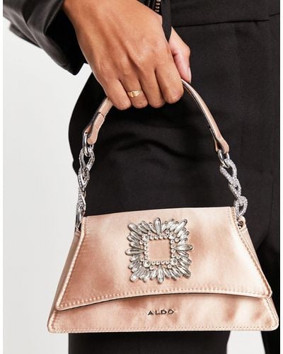 ALDO Carre Mini Grab Bag With Crystal Embellishment - Black