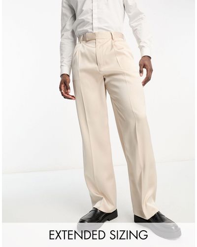 ASOS Pantalon large habillé en satin - beige - Neutre