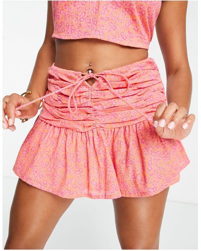AsYou Ruched Skirt Co-ord - Pink