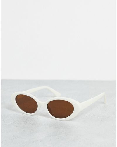 & Other Stories – ovale sonnenbrille aus kunststoff - Weiß
