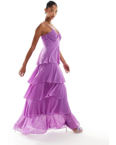 Vila Cami Tiered Maxi Dress - Purple
