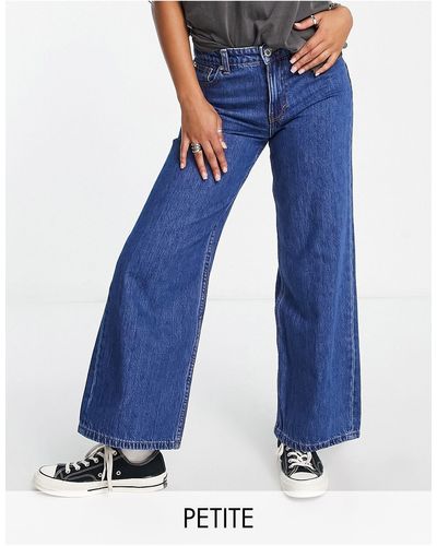 Only Petite Chris - jeans con fondo ampio a vita bassa medio - Blu