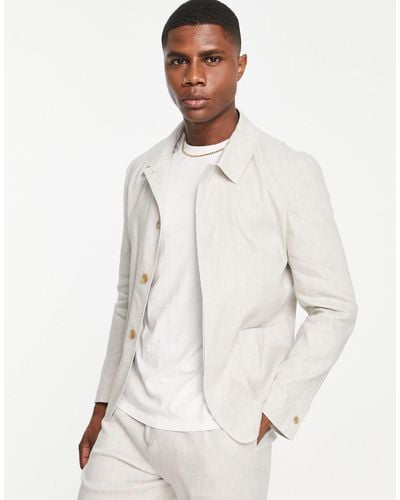 SELECTED Linen Mix Suit Jacket - Natural