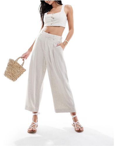 ASOS Dad Culotte With Linen - White