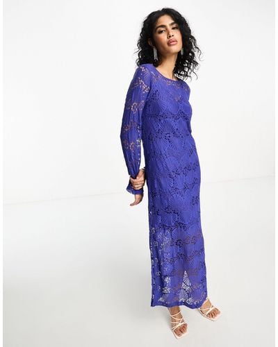 Y.A.S Lace Maxi Dress - Blue