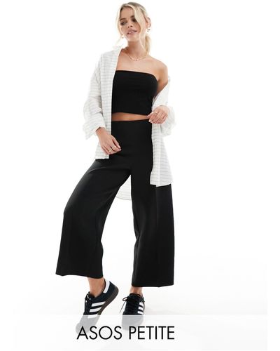 ASOS Petite Tailored Culotte Trousers - White