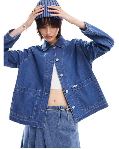 Lee Jeans – hemdjacke aus mittelem denim - Blau