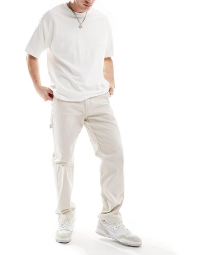 Only & Sons Pantalones blanco hueso estilo worker